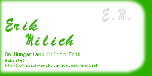 erik milich business card